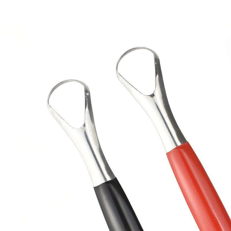 Other Oral Hygiene 4 - Piece Tongue Scraper Set - Red and Black Handle Oral Hygiene Tools for Effective Tongue Cleaning
