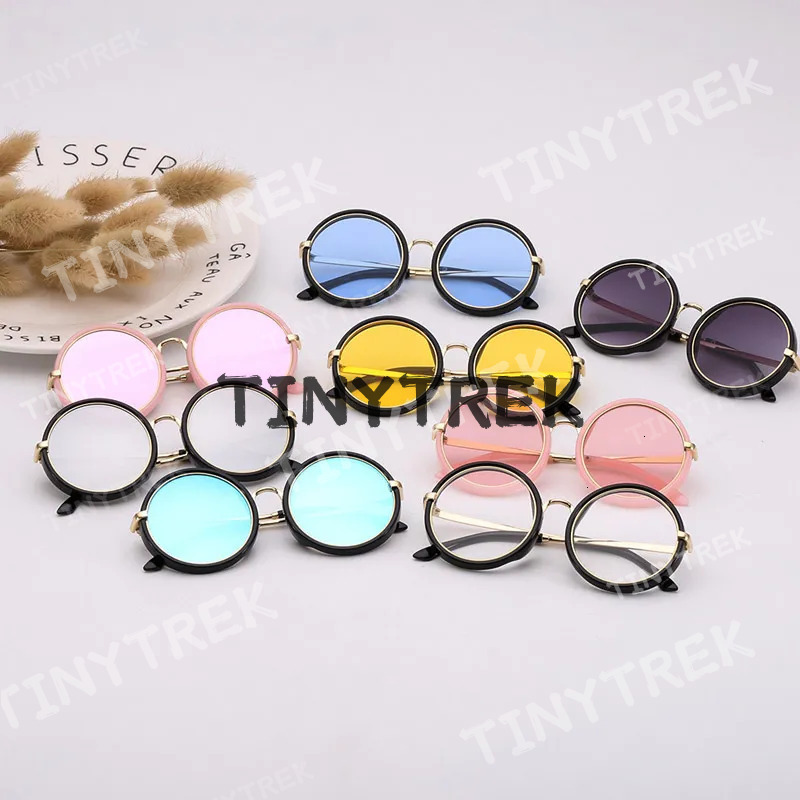 Children Goggle Round Cute Alloy Sunglasses Hot Fashion Boys Girls Baby Child Classic Retro Lovely Sun Glasses