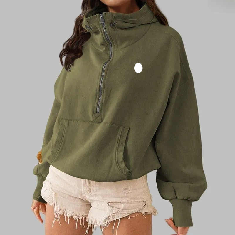 Women's Hoodies 2025 Yoga Suit Outdoor Sports Zipper Drawstring Hooded Long Sleeve Pullover Casual Loose Hoodie