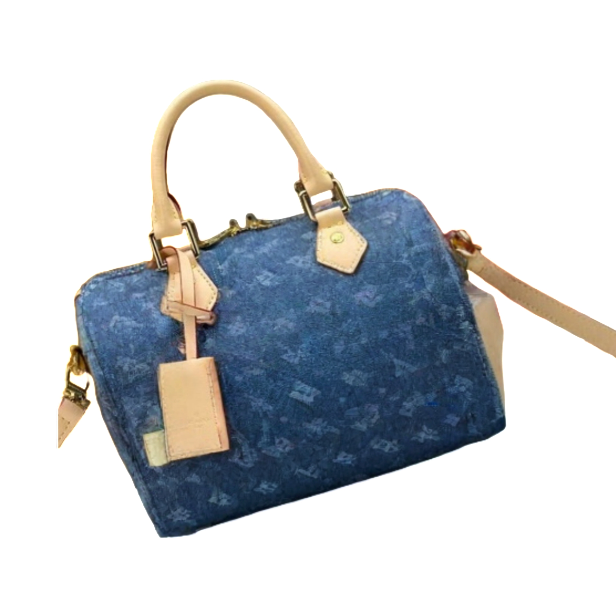 Bull leather construction Toron handle and detachable shoulder strap, Premium, niche, simple, fashionable, sweet and versatile commuting Oxford cloth handbag M13094