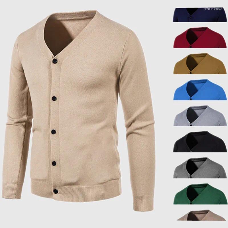 Men's Sweaters 2025 Mens Fashion Cardigan Buttons Casual Long Sleeve Knit Sweater Solid Color Pockets Warm Ropa De Hombre Coats Tops Jackets