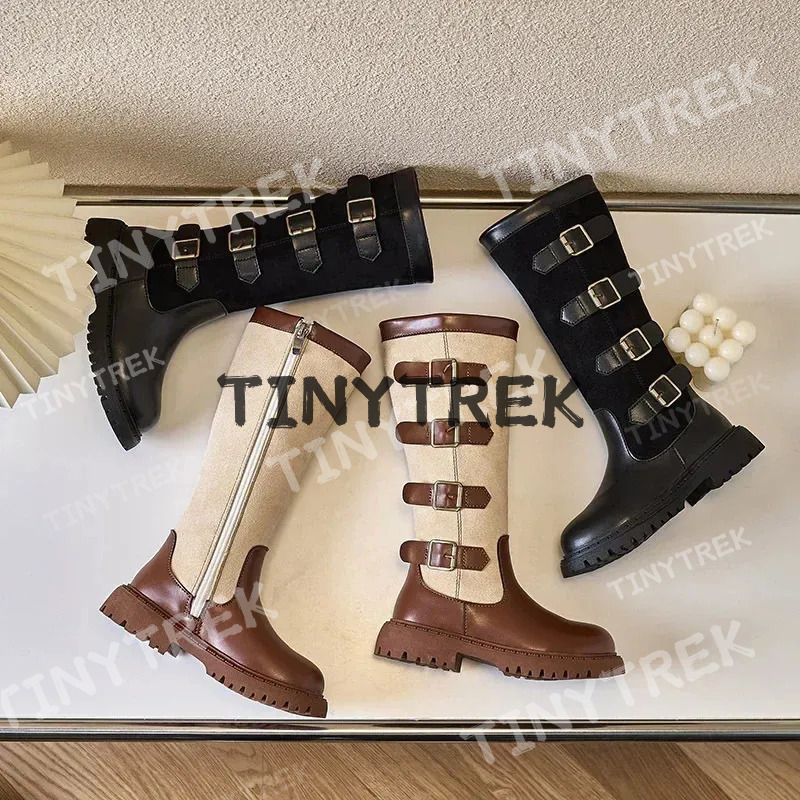 Children High Boots For Girls Autumn Winter Fashion And Comfortable British Style Casual Versatile Trendy Leather Shoes 241127