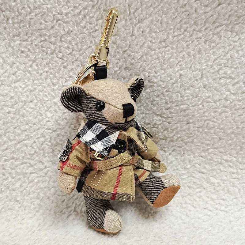 luxcury Handmade Women's Bag Charm - Plush Teddy Bear Keychain with Cashmere Fur Detailing