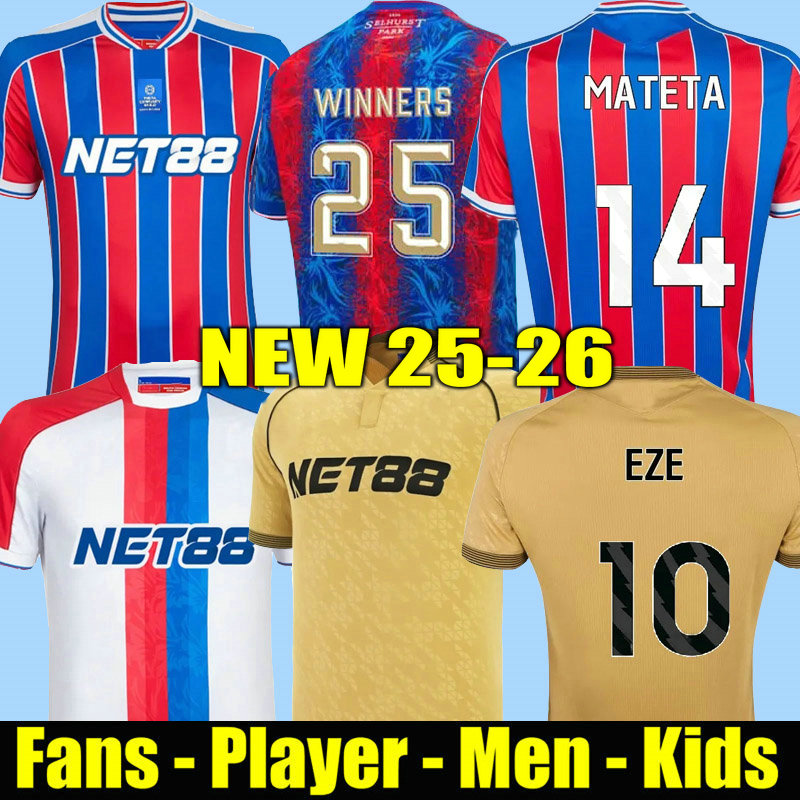 2025 2026 Crystals GUEHI EZE fa cup final Palaces soccer jersey Sarr Nketiah Kamada 25 26 MATETA DOUCOURE WHARTON Home away third Football uniform adult kids kit MUNOZ