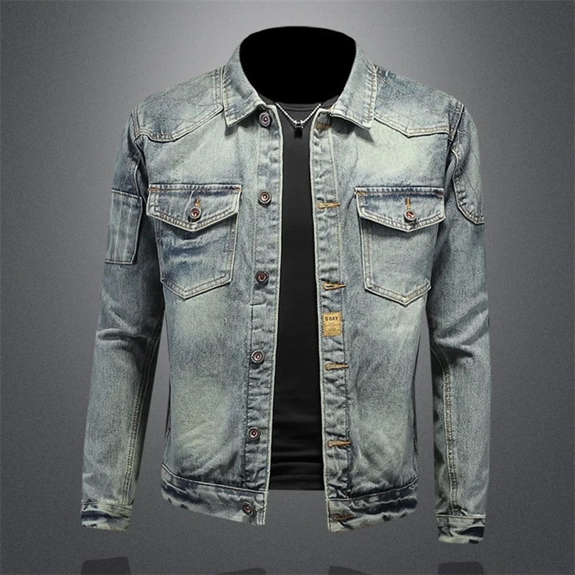 Spring and Autumn Fashion Mens Denim Jackets High Tech Embroidered Vintage 240701wtt