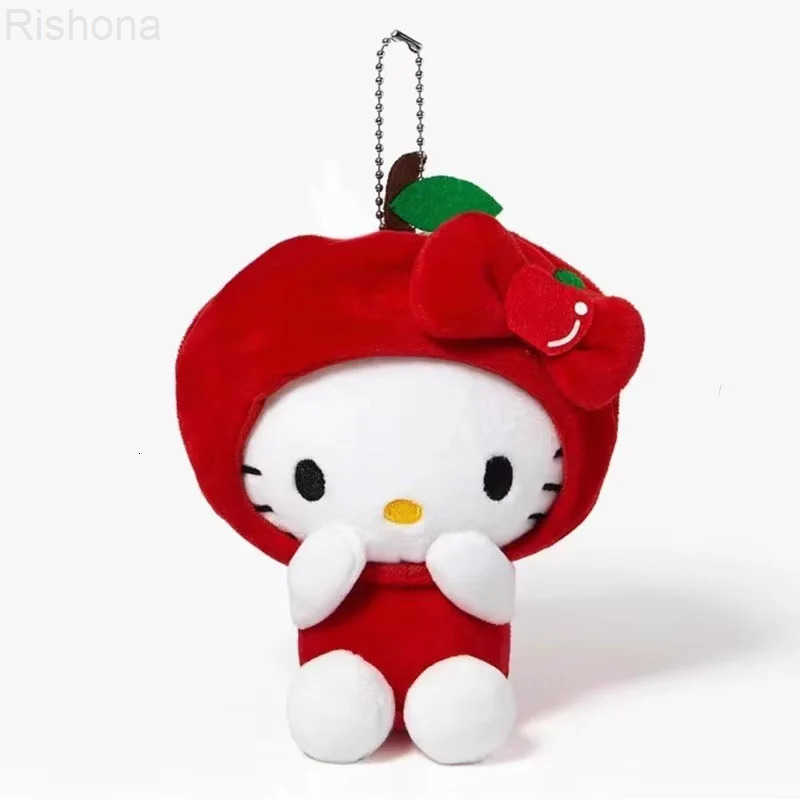 Sanrio 12cm Fashion Hello Kitty Cosplay Plush Toy Anime Stuffed Animals Keychains Small Pendant Backpack Hangings For Kids H251205