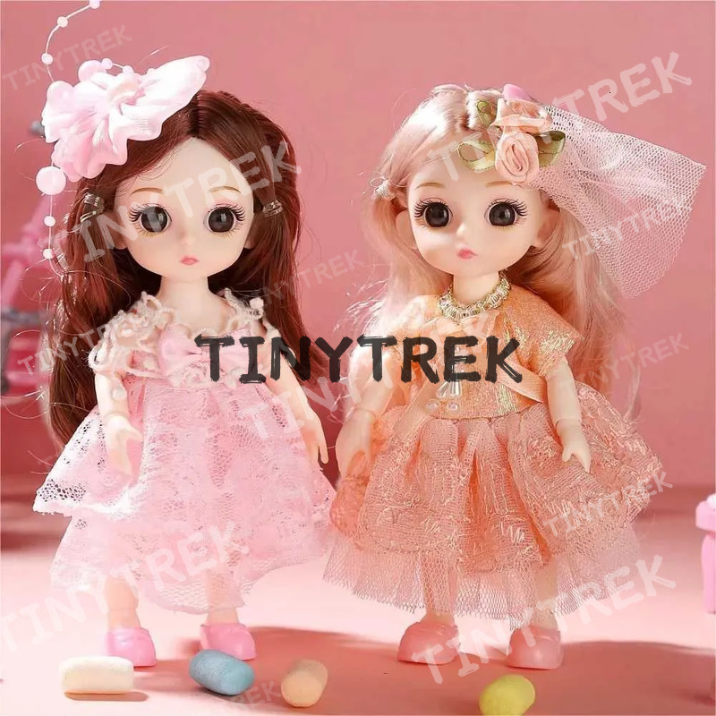 16cm BJD 1/12 with Clothes and Shoes Movable 13 Joints Cute Sweet Face Girl Gift Child Toys Princess DIY Dress Up Doll X250210