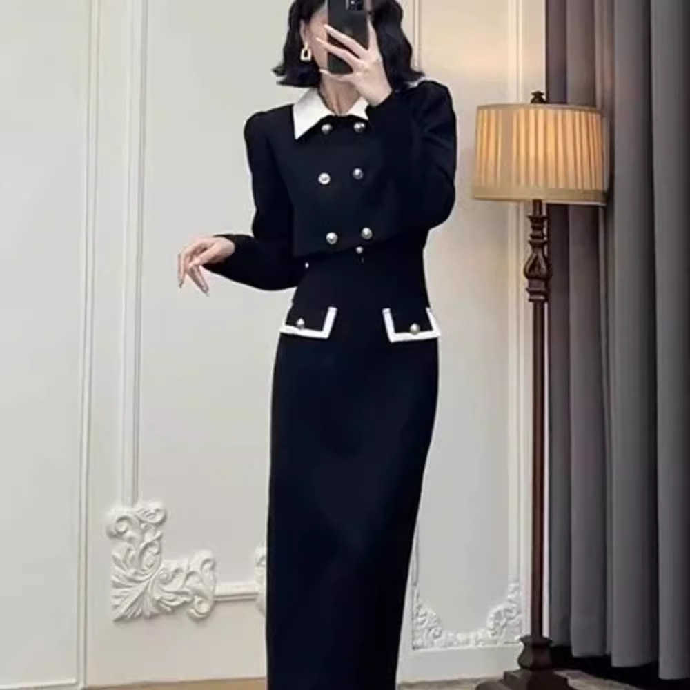 Early Autumn New Womens Fashion Small Fragrance Style Suit Dress Fashionable Highend Elegant Socialite Twopiece Set