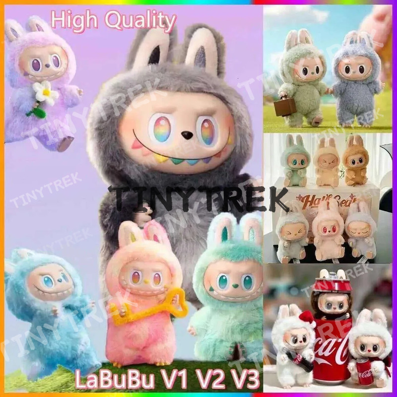 High quality labubu V3 V2 V1 Monsters Big Into Energy Series Blind Box Kawaii Figure Face doll clothes Doll Keychain Decor Gift blind bag labubus