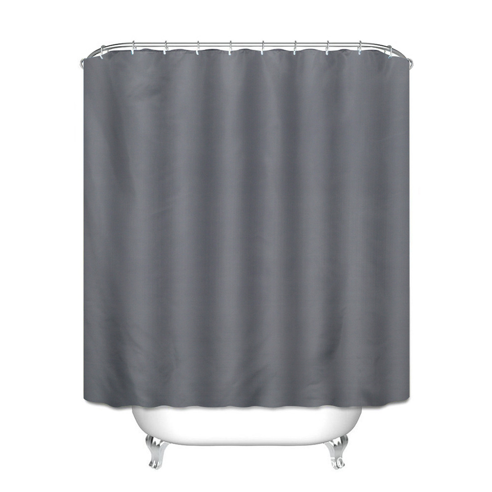 YL-37304 dry and wet solid color curved bath curtain free punching L-shaped solid color polyester partition curtain bathroom curtain waterproof hangin