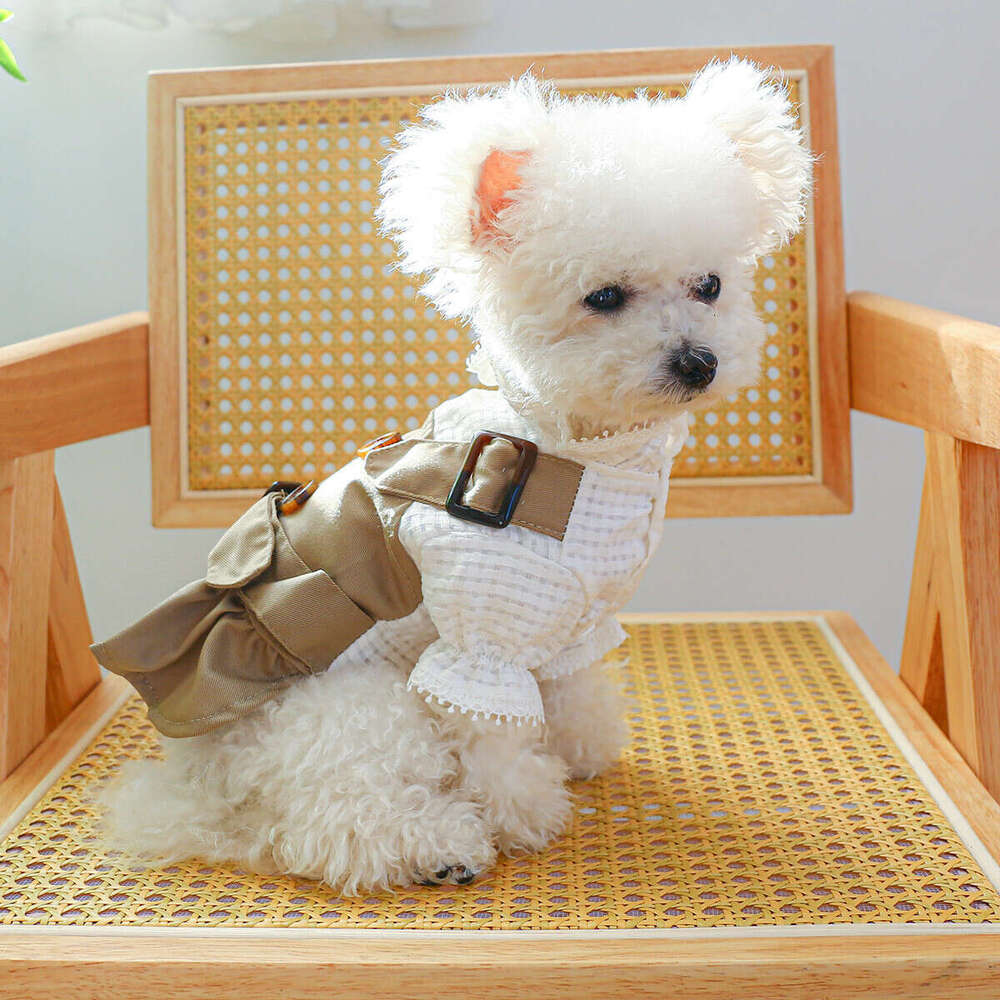 Spring And Autumn Pet Polyester Handsome Trench Coat Clothes Windproof Jacket Small Dog Clothing XS-XL