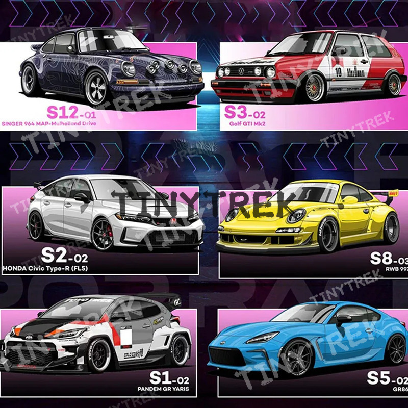 Xcartoys PopRace 164 Model Car Classic GTi 2 997 Stagea R34 Singer 964 Diecast Vehicle Toy Collection Gifts for Adults 240408