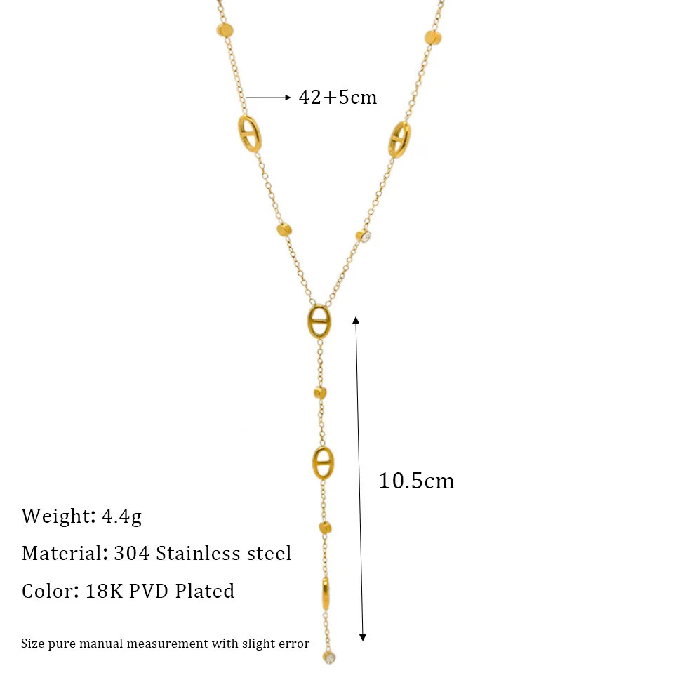 on Necklace Y Chain Non Fading French Exquisite Womens Collarbone Chain Pig Nose Tassel Steel French Classic 250922