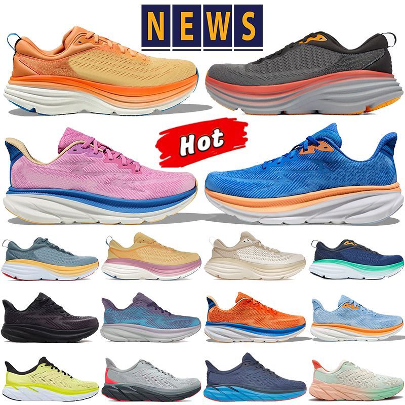 Designer shoes Clifton 9 Bondi 8 mens sneakers triple black white Goblin Blue Rose Pink Chalk Violet Coastal Sky luxury casual shoe outdoor womens trainers sneaker