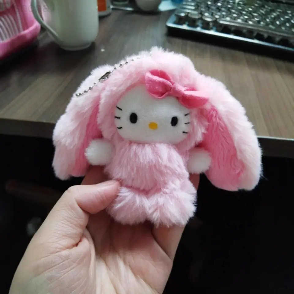 Sanrio Hello Kitty Doll Pendant Keychain Cartoon Lopeared Rabbit Kitty Cat Doll Pendant Keychain Bag Accessories Car Keychains H251124
