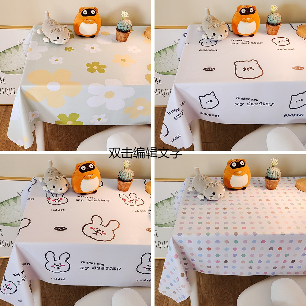 Tablecloth Waterproof and Oil-proof PVC Coffee Table Mat Student Desk Decoration Picnic Stall Cloth ERT2