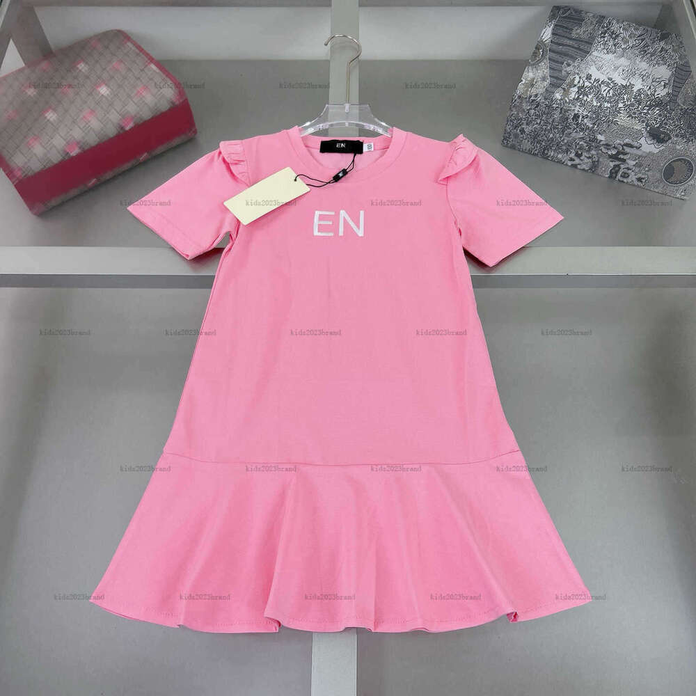 New Round neck girls dress High quality Princess dress kids designer clothes Summer partydress baby skirt A013X01N013-a