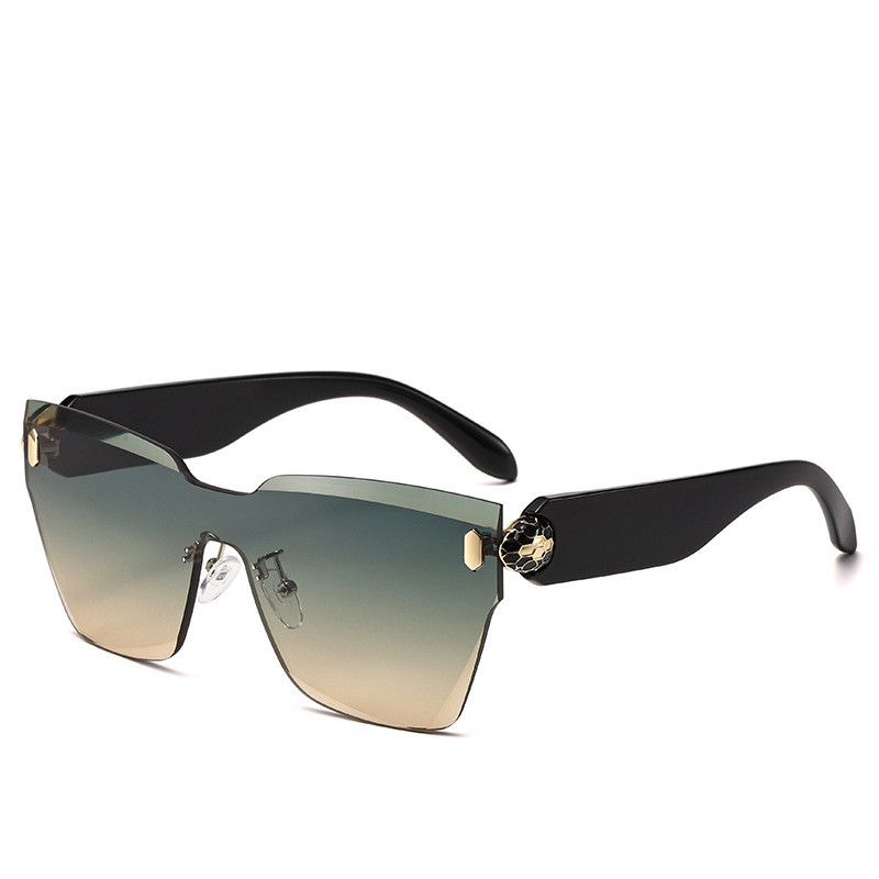 Designer Sunglasses For Women Men Snake Head Style Frameless Sunglasses Luxury Polarized Lens Goggle Pilot PC Frame Oversized UV400 Eyewear Luxury Sun