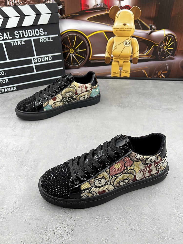 free shipping designer shoes Autumn Plush Trendy Versatile Fashion Board Shoes Soft soled Low cut Casual Shoes for Men black brown white