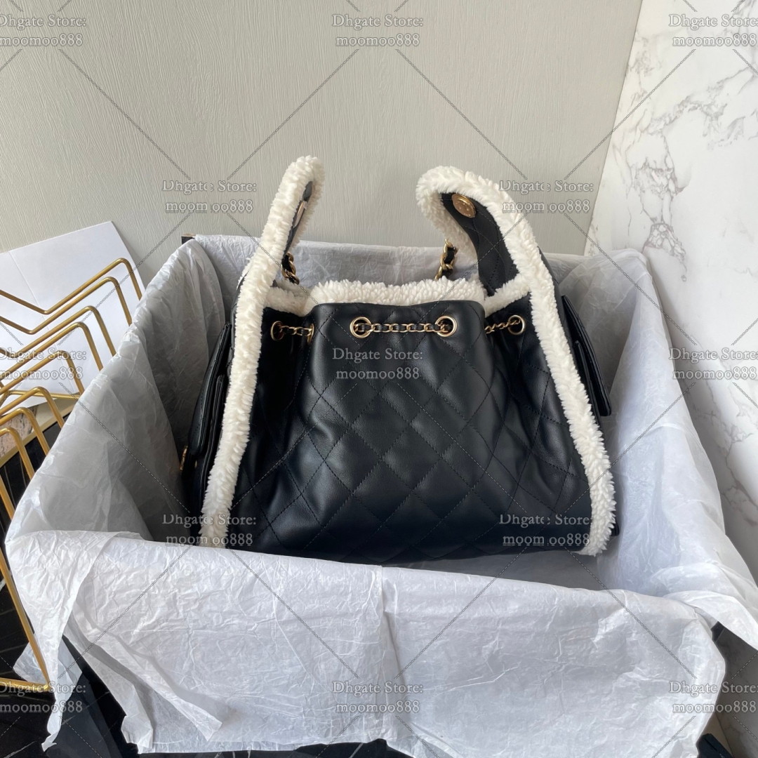 12A All-New Mirror Quality Designer 25 Bag Small Shearling Handbags Luxury Quilted Bag Calfskin Leather Shoulder Bag Black Purse with Box AS5293