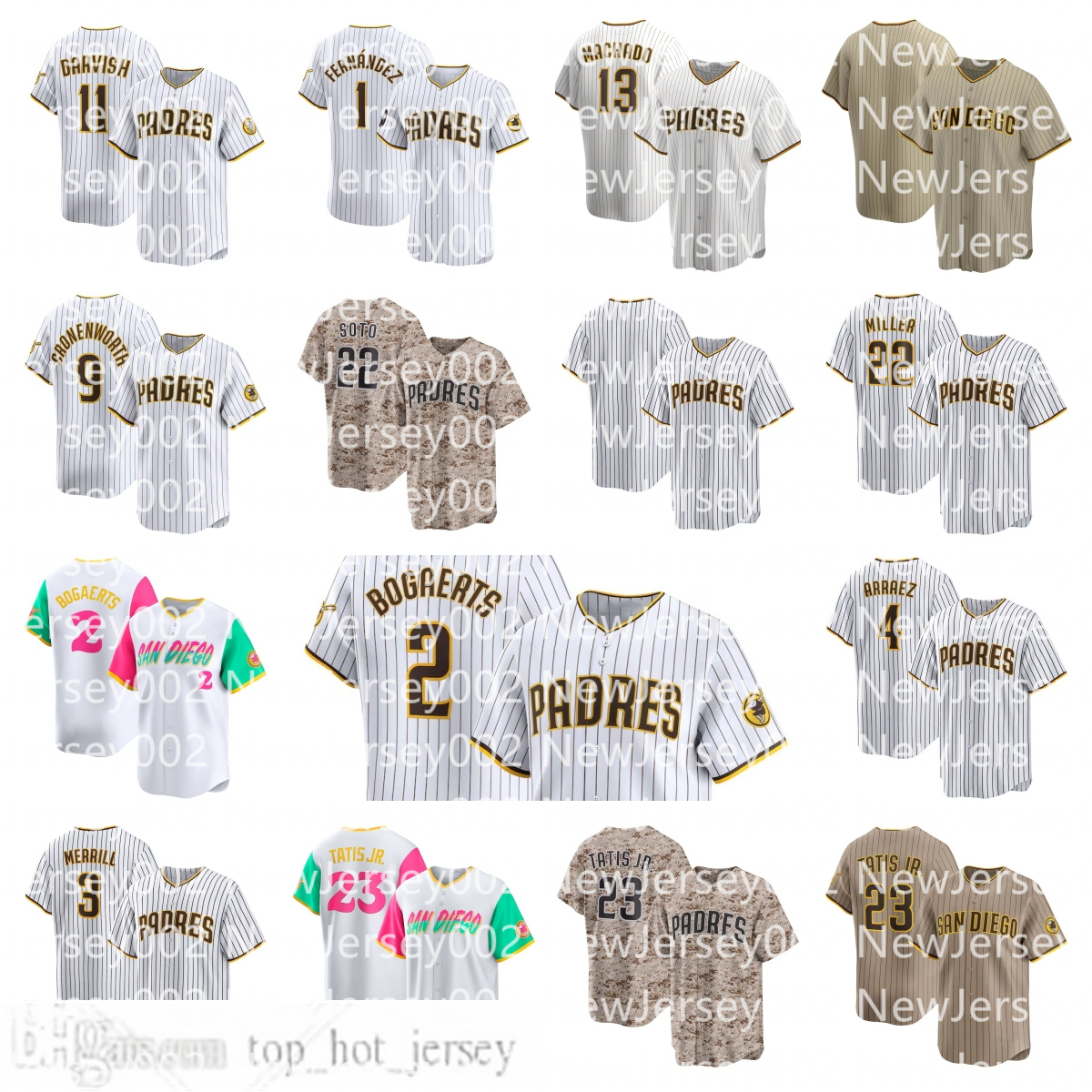 Padres Jersey Manny hado Jackson Merrill Fernando Tatis Jr. Yu Darvish Mason Miller Juan Soto Luis Arraez Xander Bogaerts Jake Cronenworth Baseball Custom