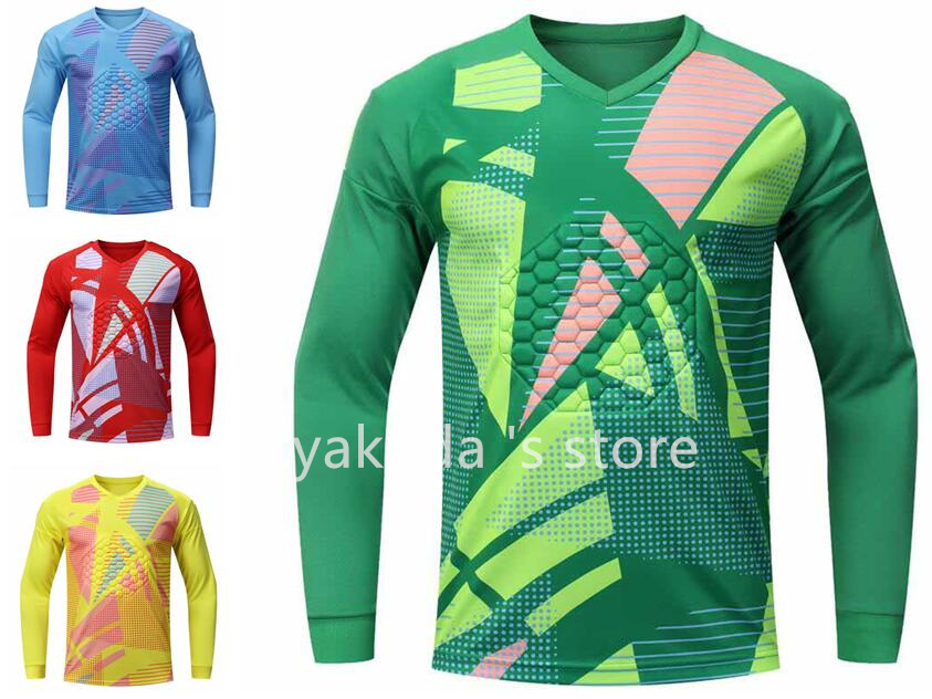 Shop Soccer Football Goalkeeper Jersey GK Goalie Jerseys Long Sleeve Shirts Comfort Performances Customized Tops Mysterybox store yakuda Mysterybox St