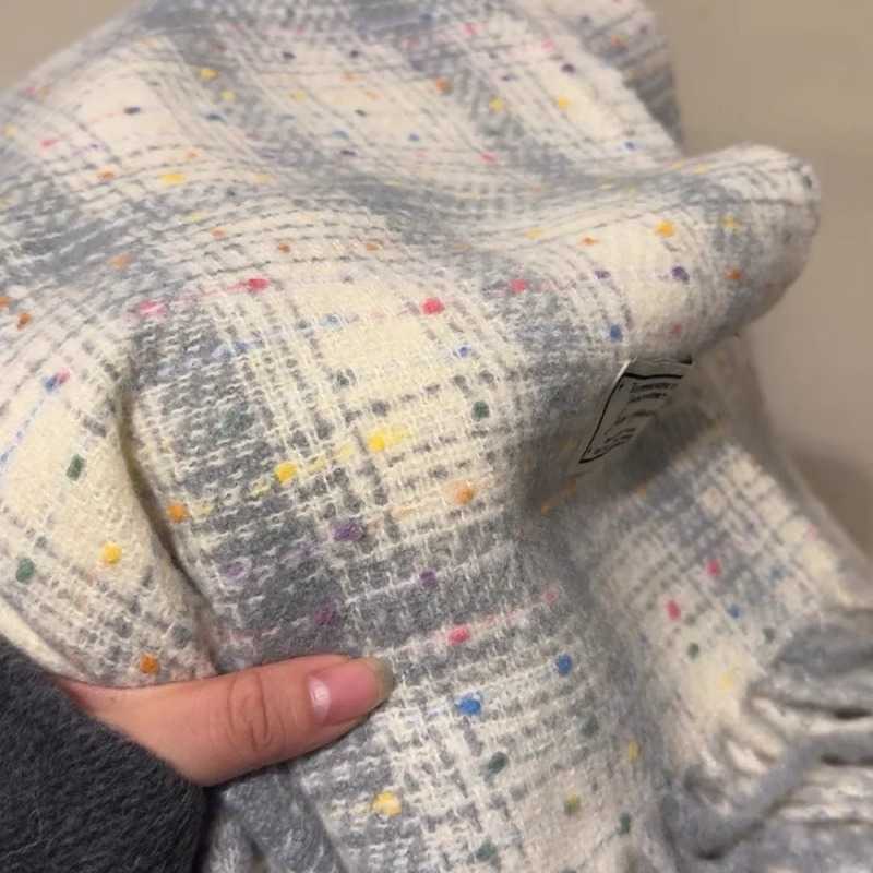 2025 New Starry Sky Plaid Scarf for Women Autumn Winter Student Couple Shawl Versatile Warm Neck Scarf H250930