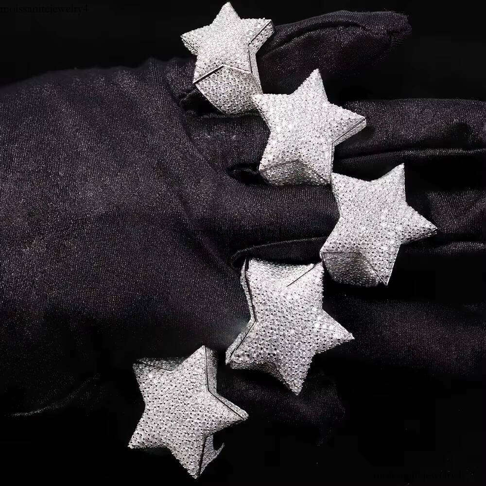 RTS 6# ~ 11# Size Lucky Star Ice Out Silicon Stone Hip Hop Style Cuban Sterling Silver Men's Ring