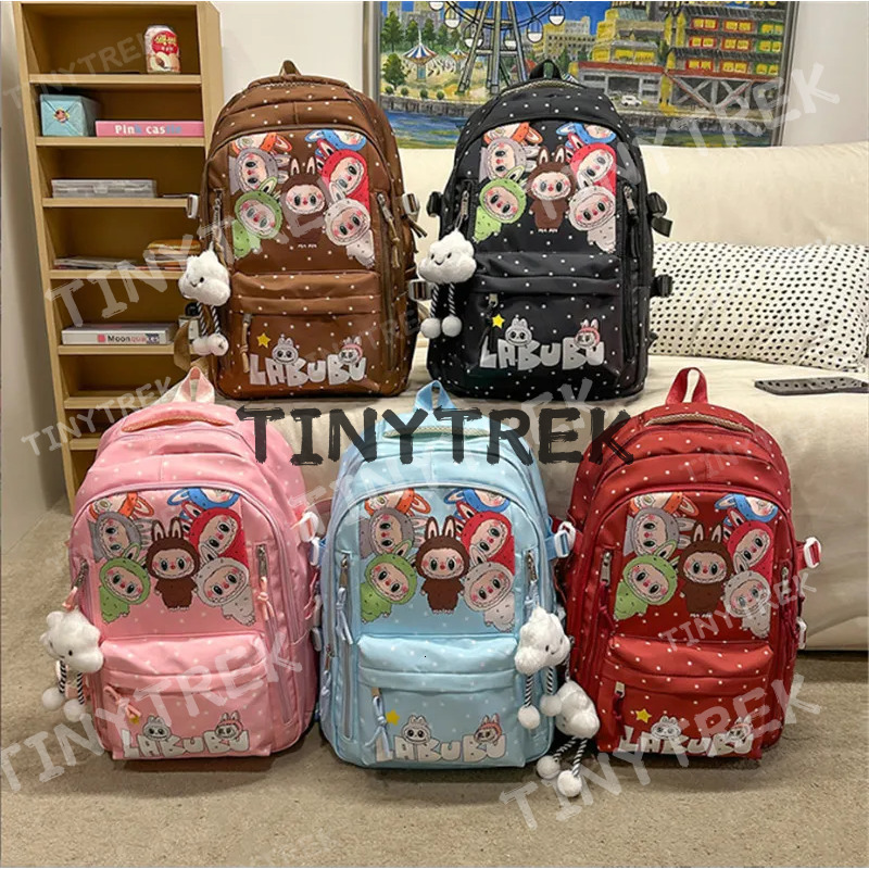 Labubu Backpack Kids Teenager Children Shoulders Cartoon Pattern Students School Boys Girls Leisure Travel Bags Christmas Gifts