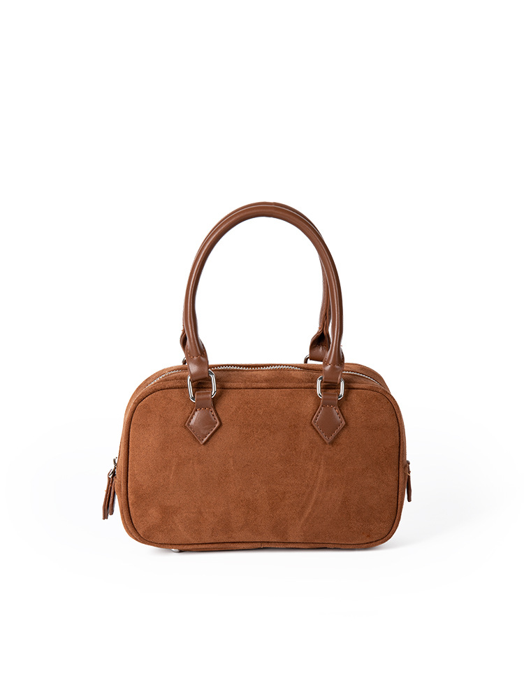 Hot-Selling Korean-Style Retro Minimalist Suede One-Shoulder Pillow Autumn Women's New Style Handbag Crossbody Small Square Bag