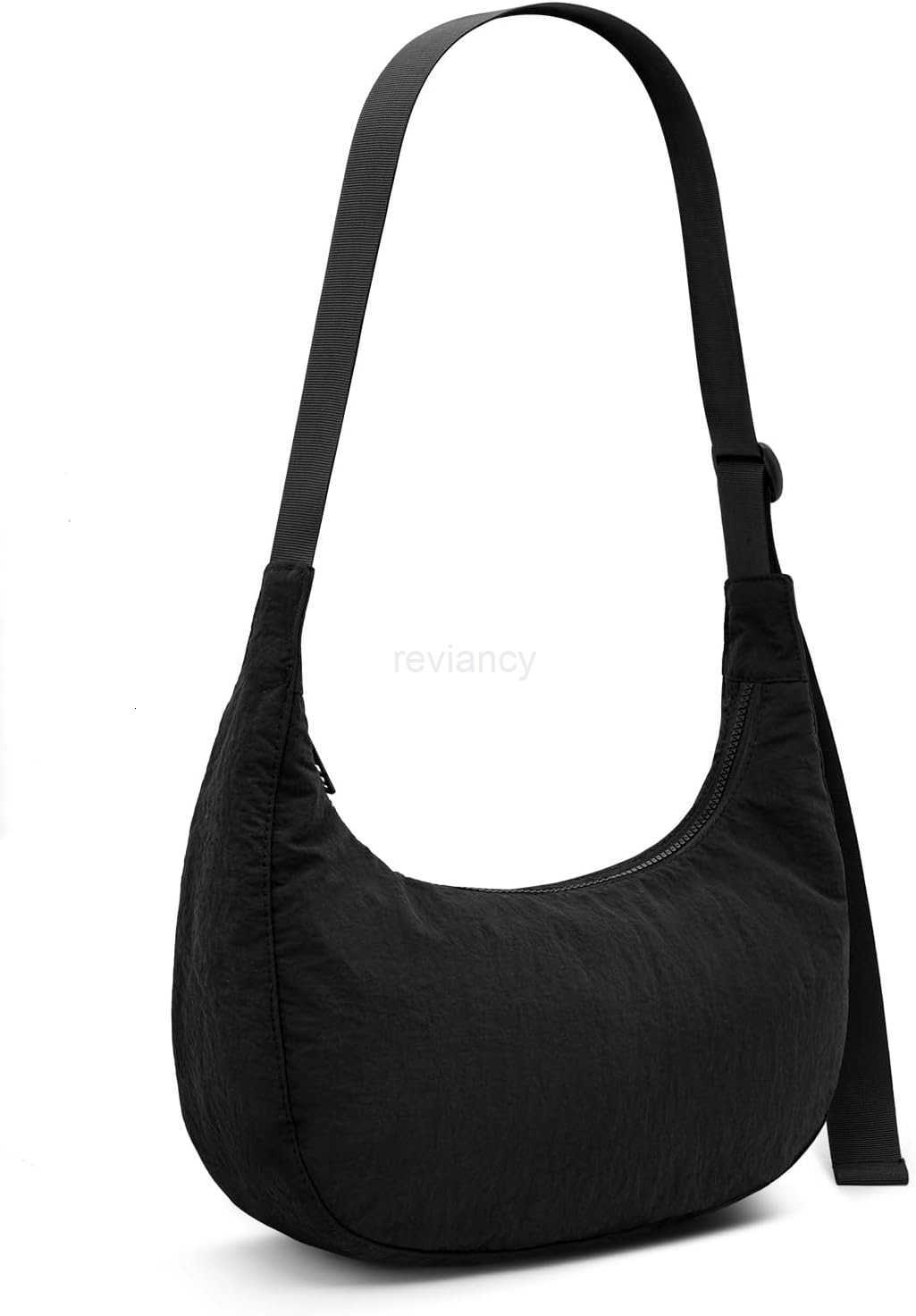 Medium Crossbody Crescent Bag for Women Men Trendy Nylon Crossbody Hobo Bag with Adjustable Strap and Inner PocketsW250930