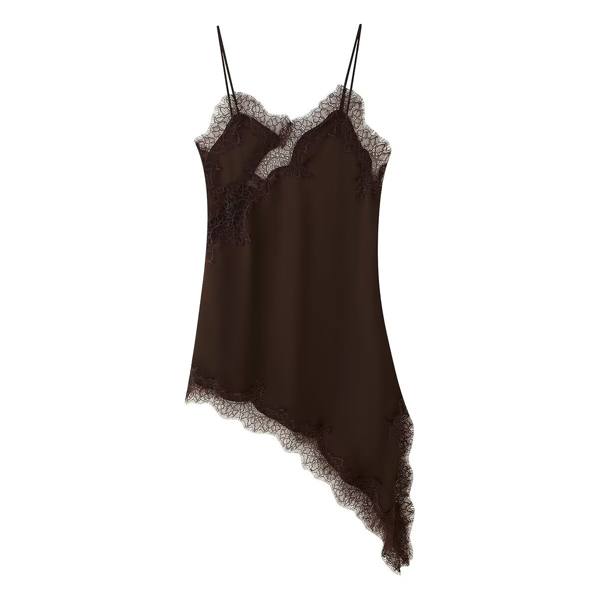 GC148 European and American style sexy modified asymmetrical lace splicing suspender dress