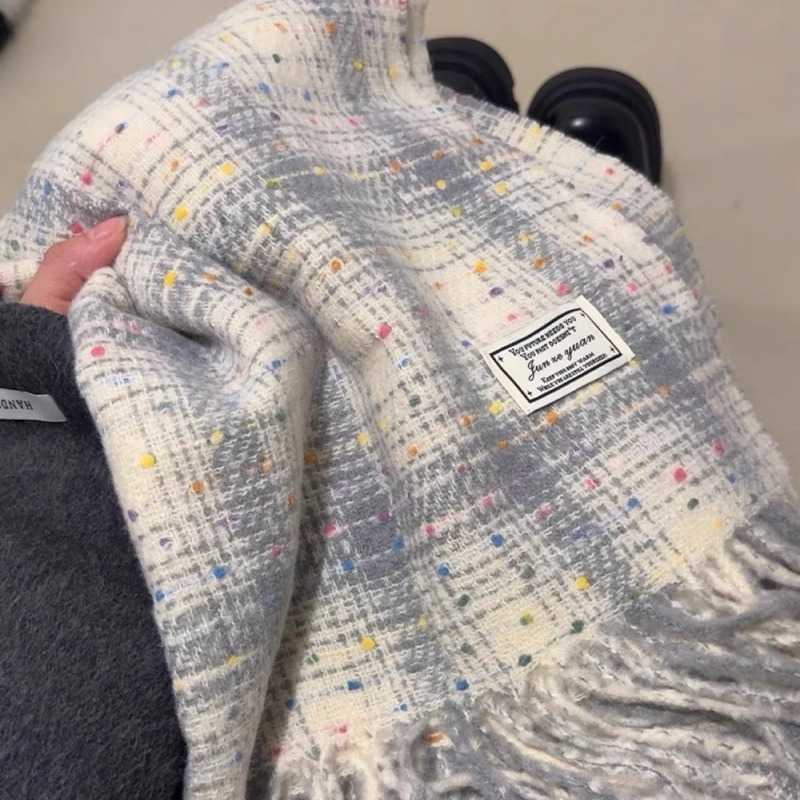 2025 New Starry Sky Plaid Scarf for Women Autumn Winter Student Couple Shawl Versatile Warm Neck Scarf H250930