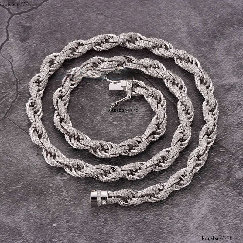 Customized Bulk Size 6mm 8mm 10mm Iced Out Cz Rope Chain Sterling Sier HipHop Jewelry Moissanite Cuban Necklace