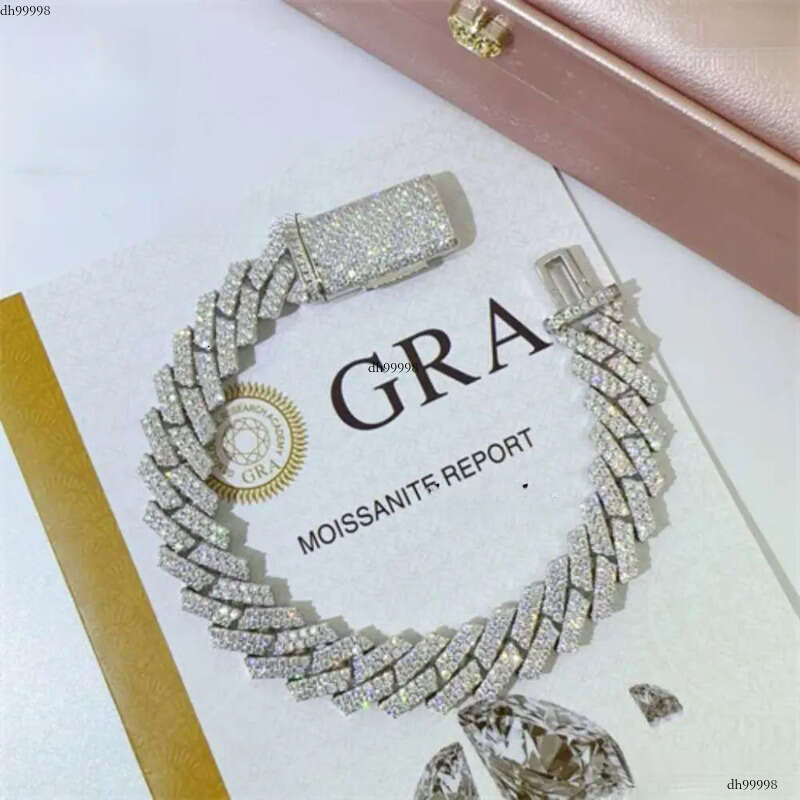 pendant necklaces designer for men Fine jewelry pass dia tester iced out Miami necklace Sterg Sier 13mm cuban k chain moissanite