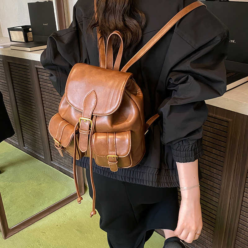Designer Backpack Luxury Double Pocket Travel Backpack for Women 2025 New College Style Casual Backpack Fashionable Large Capacity Travel Backpack L25