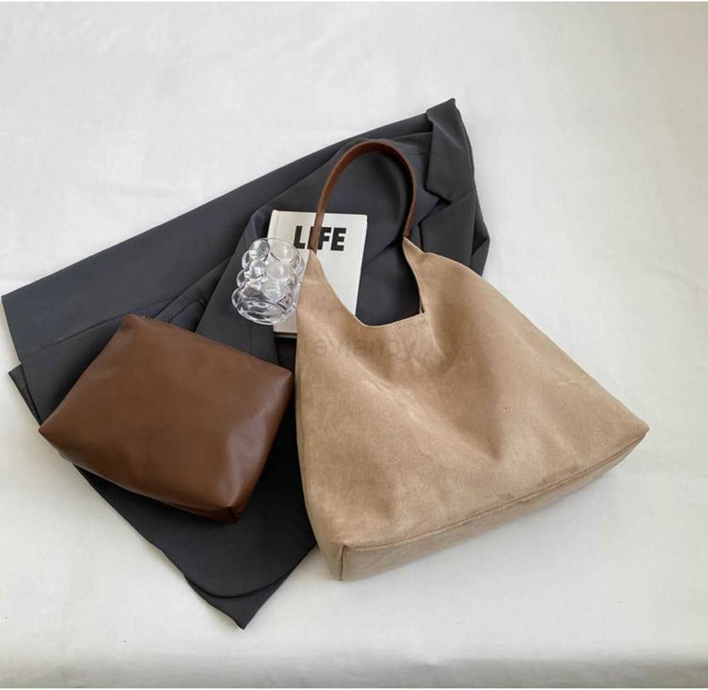 2 Pcs Slouchy Bags Women Suede Crescent SaTChels Shoulder Bag Crossbody Purse Tophandle College Tote Handbag 2025W250930