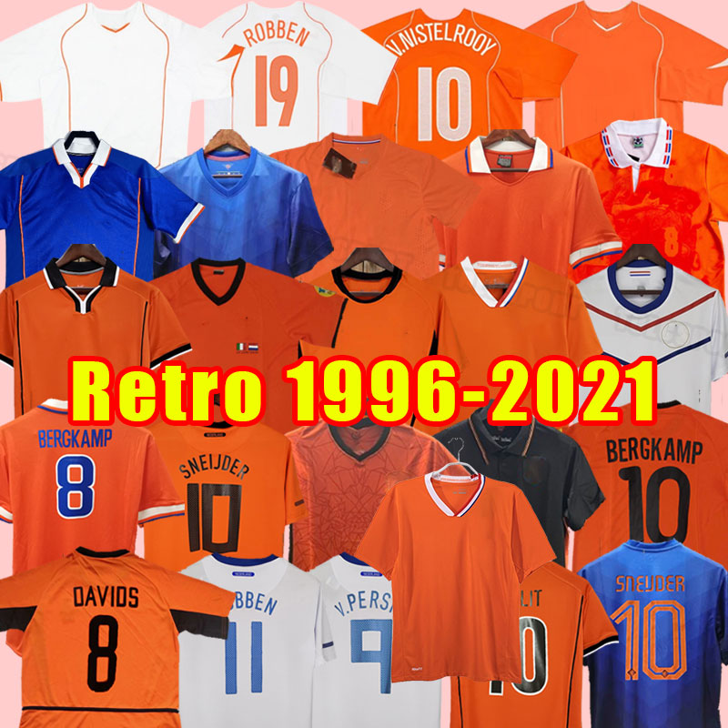 Van Basten Retro Soccer Jerseys Holland football shirts BERGKAMP Gullit Rijkaard DAVIDS Netherland 08 10 12 96 97 1997 1998 2000 2002 2010 2014 home away 2008 2010 1996