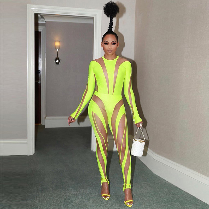 2023 New Spring Womens Fashion Round Neck Long Sleeve Slim Fit Bodycon Casual Jumpsuit 230921