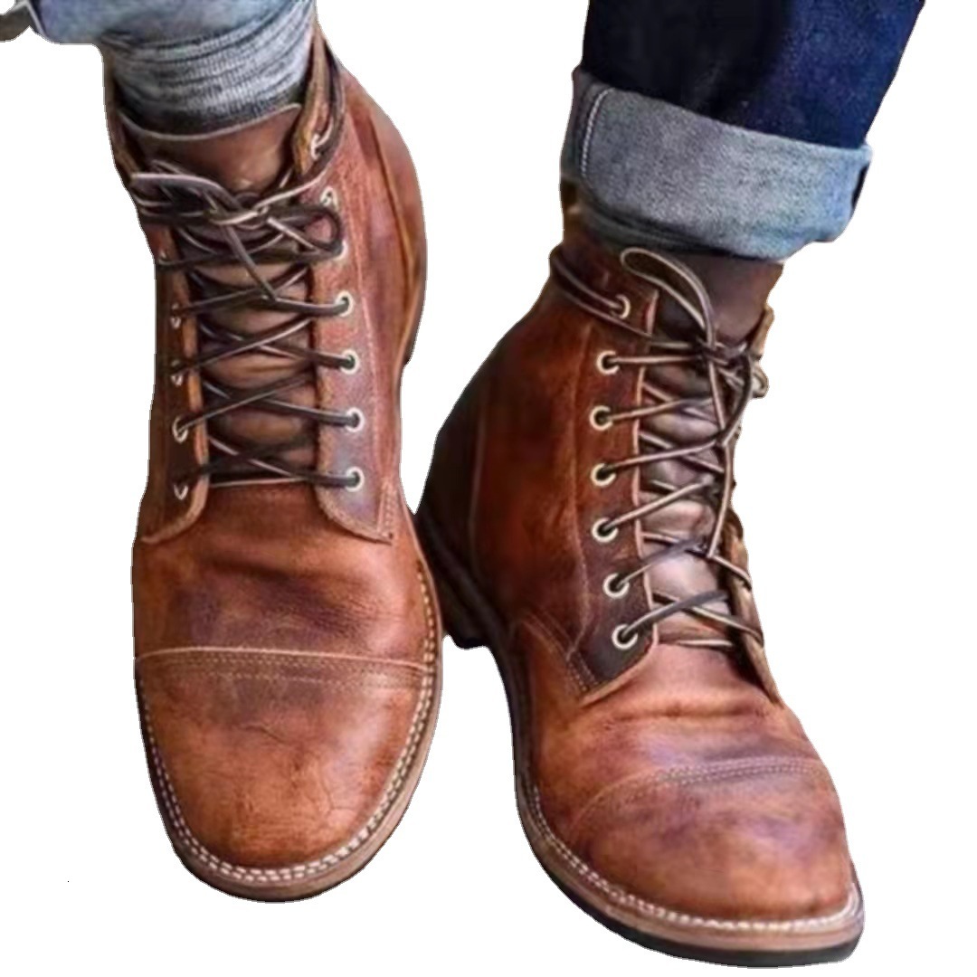 New Lace-Up Men's Single Shoes Martens boots outdoor mountain climbing