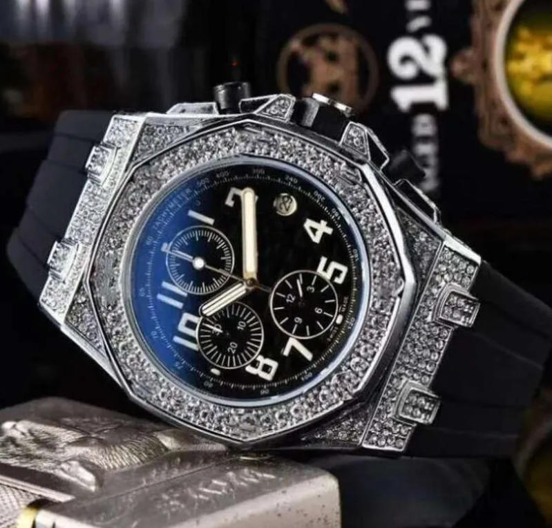 AAA Designer Audermarity Piquetity Watch Audemarly Crystal Moissanite Iced Out Diamond Skeleton Watch Luxury Mens Quartz Automatic Vintage APAPAPAPAPWatch