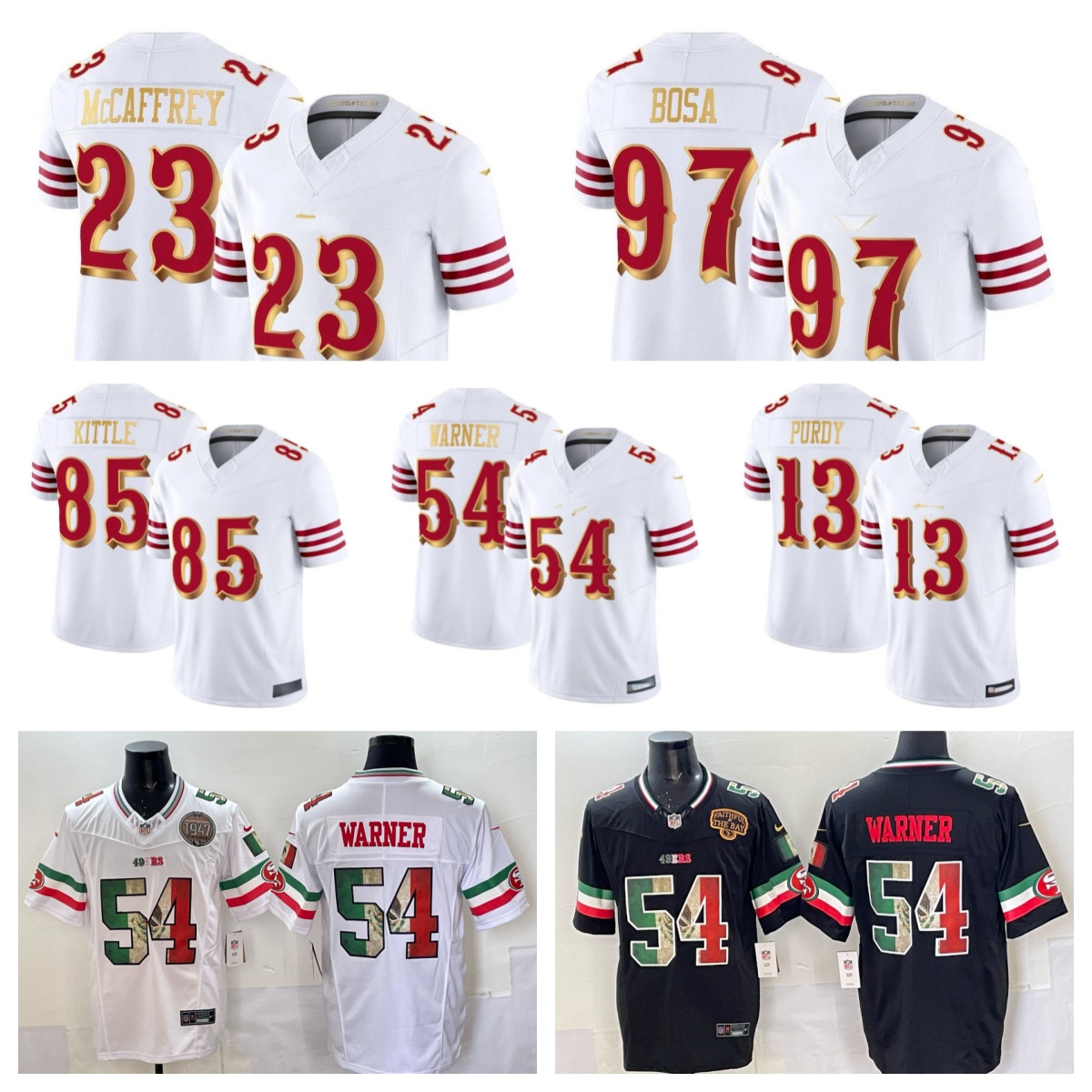 2025 #23 McCaffrey #13 Purdy #97 Bosa San Franciscocity sf 49erss George Kittle Fred Warner Talanoa Hufanga SanFranciscocity49ers jersey ed