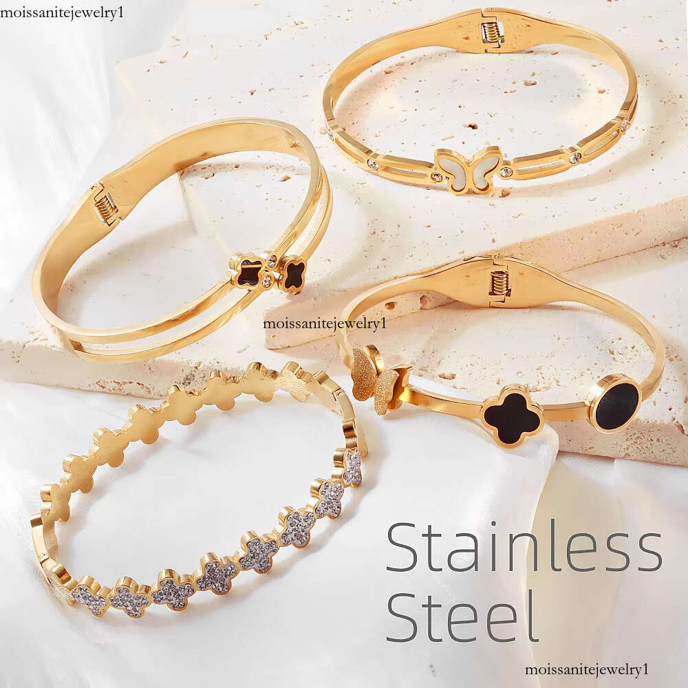 Hy sterling silver Butterfly Bracelet Gold Plated Fashion Women's Jewelry