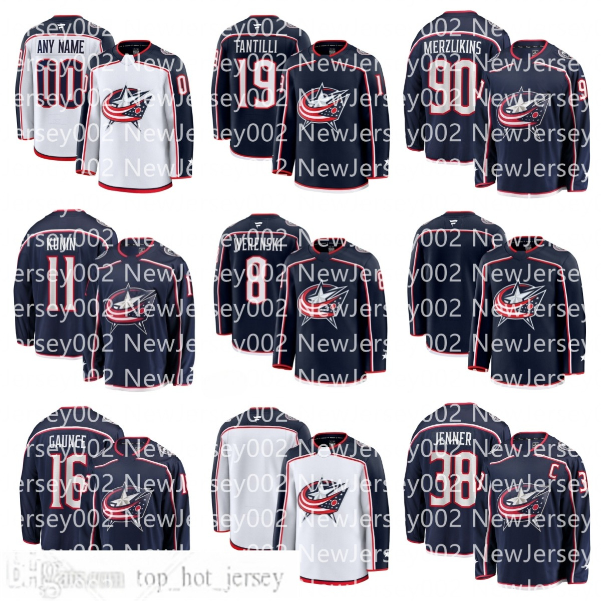 Johnny Gaudreau Columbus Hockey Jersey Patrik Laine Zach Werenski Adam Fantilli Kirill Marchenko Ivan Provorov Dmitri Voronkov Erik Gudbranson Justi