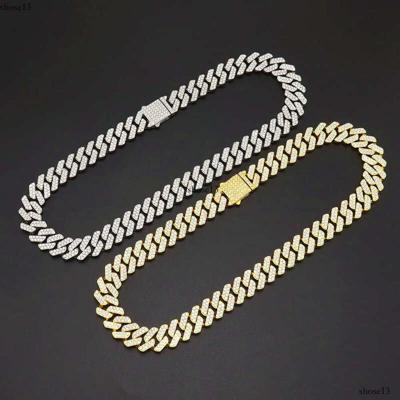 15mm Full Dia Chain Men's Miami Cuban Necklace Fashion Hip Hop Unisex Designer Jewelry y