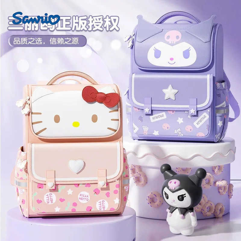 Sanrio Kuromi Hello Kitty Girls Backpack Large Capacity Cute Cartoon School Bag for Kids L250930
