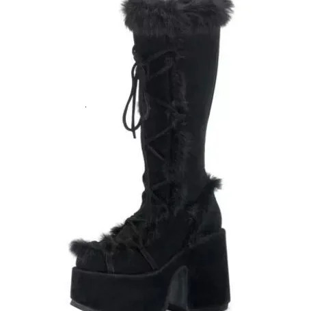Gothic Thick Heel Womens Boots High Heel Thick Sole Role Play Home Party Warm Boots Women Brown High Boots Cosplay Shoes 250929 - view 3