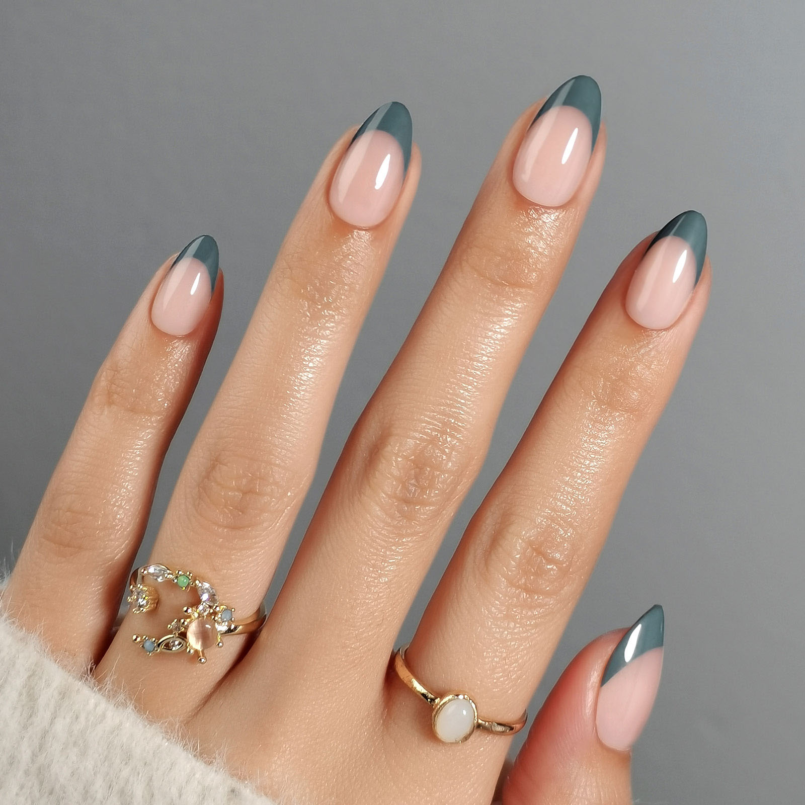 french pub green presson fake nails soft gel almond nails with a natural and perfect fit 16 sizes 32 reusable fake nails