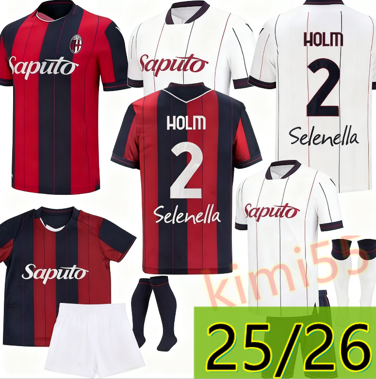 25 26 Bologna Soccer Jerseys CASTRO AEBISCHER MORO FREULER ORSOLINI CAMBIAGHI NDOYE DALLINGA FERGUSON FABBIAN Men Kids Kit Sets football