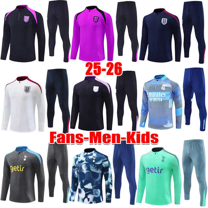 25 26 eNGLanDS adult tracksuit CHILD soccer jersey training KANE STERLING RASHFORD GREALISH 2025 2026 mens kids national football tracksuits kit survetement